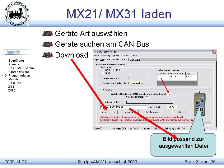 MX 21/ MX 31 laden Begrüßung Agenda Das ZIMO System Fahren Weiche Programmieren Module