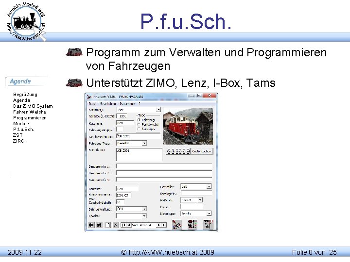 P. f. u. Sch. Programm zum Verwalten und Programmieren von Fahrzeugen Unterstützt ZIMO, Lenz,