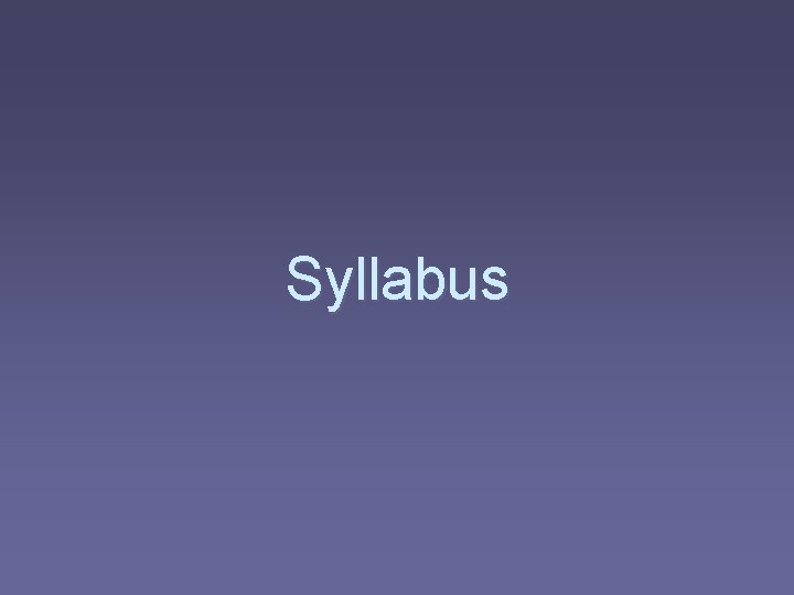 Syllabus 