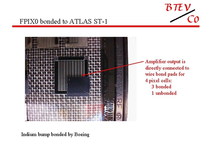 FPIX 0 bonded to ATLAS ST-1 Amplifier output is directly connected to wire bond