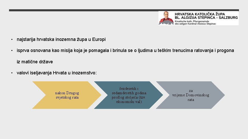  • najstarija hrvatska inozemna župa u Europi • isprva osnovana kao misija koja