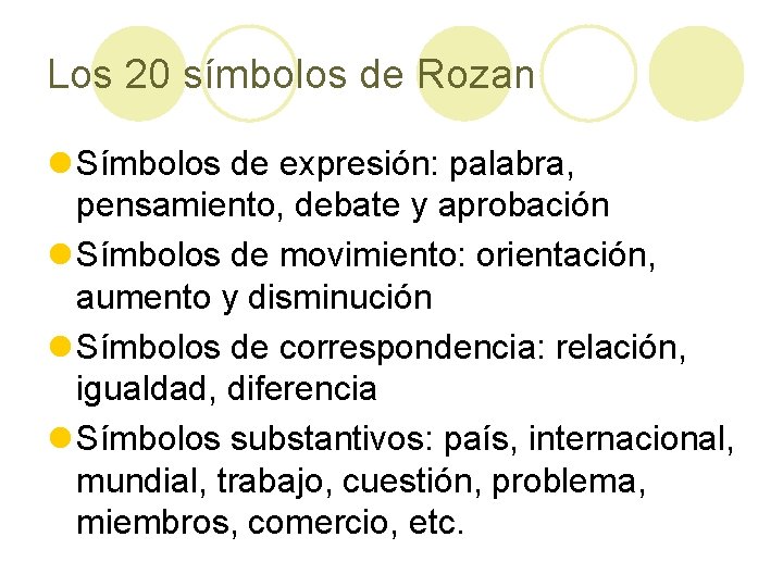 Los 20 símbolos de Rozan l Símbolos de expresión: palabra, pensamiento, debate y aprobación