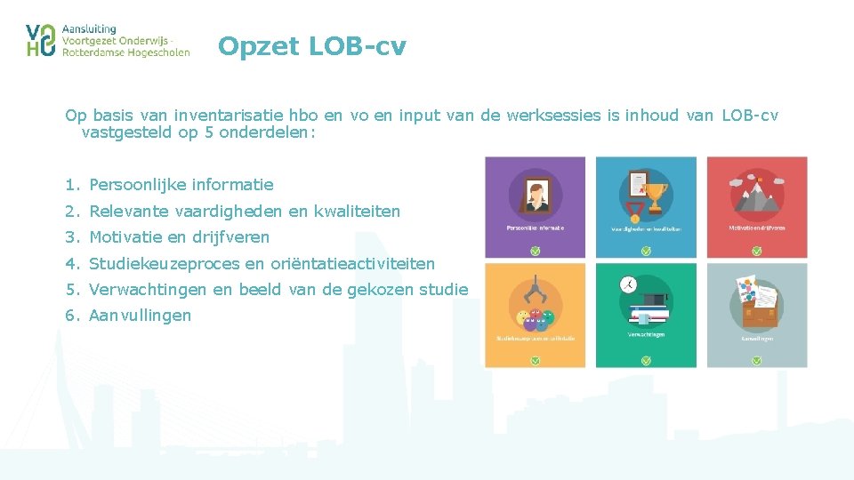 Opzet LOB-cv Op basis van inventarisatie hbo en vo en input van de werksessies