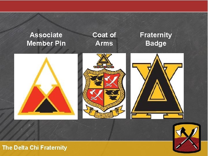 Associate Member Pin The Delta Chi Fraternity Coat of Arms Fraternity Badge 