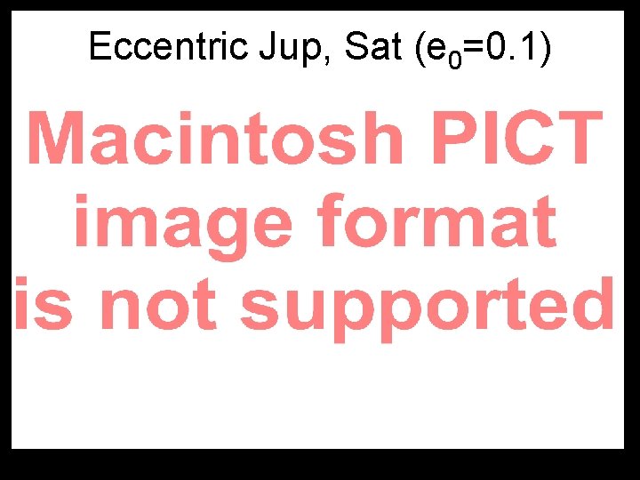 Eccentric Jup, Sat (e 0=0. 1) 