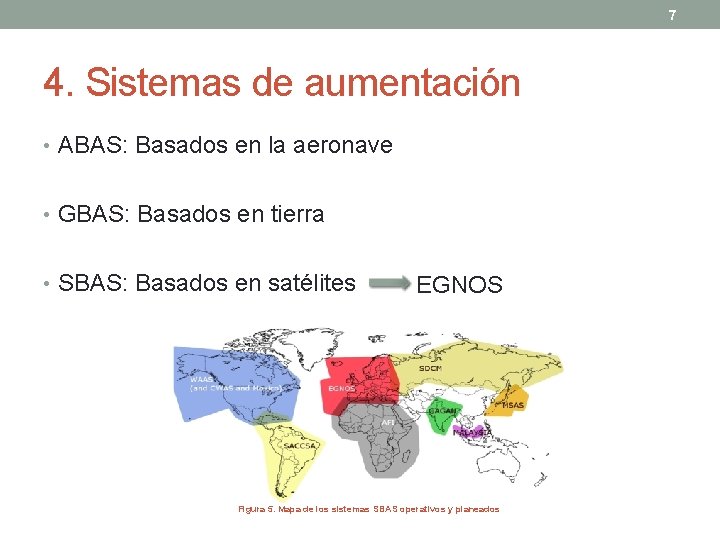 7 4. Sistemas de aumentación • ABAS: Basados en la aeronave • GBAS: Basados