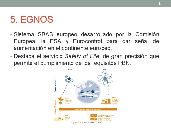 8 5. EGNOS • Sistema SBAS europeo desarrollado por la Comisión Europea, la ESA
