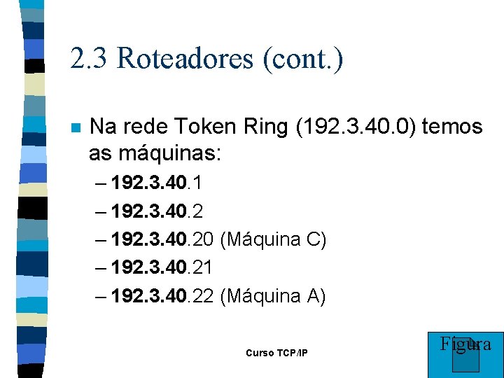 2. 3 Roteadores (cont. ) n Na rede Token Ring (192. 3. 40. 0)