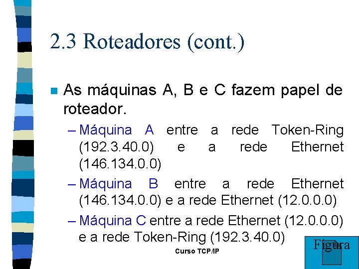 2. 3 Roteadores (cont. ) n As máquinas A, B e C fazem papel