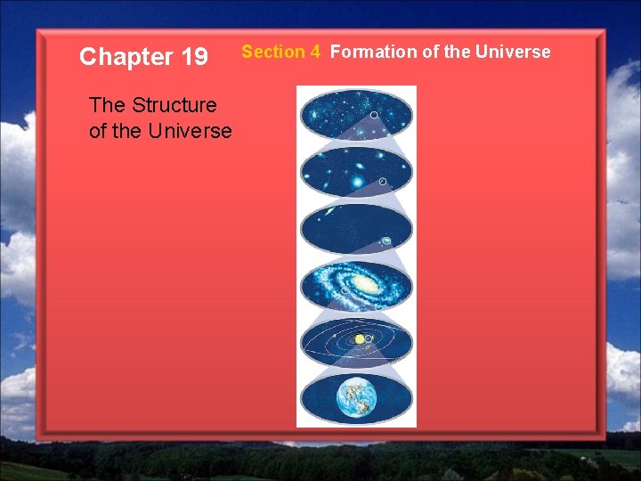 Chapter 19 The Structure of the Universe Section 4 Formation of the Universe 