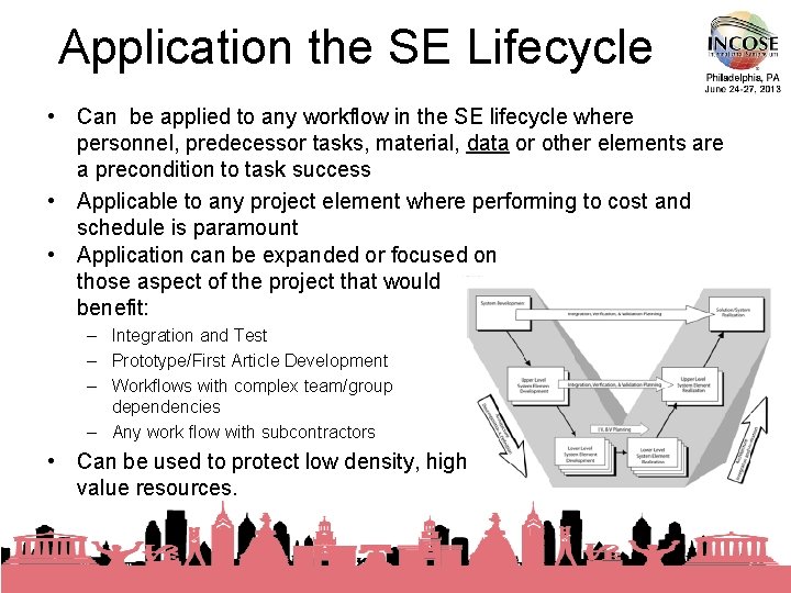 Application the SE Lifecycle • Can be applied to any workflow in the SE