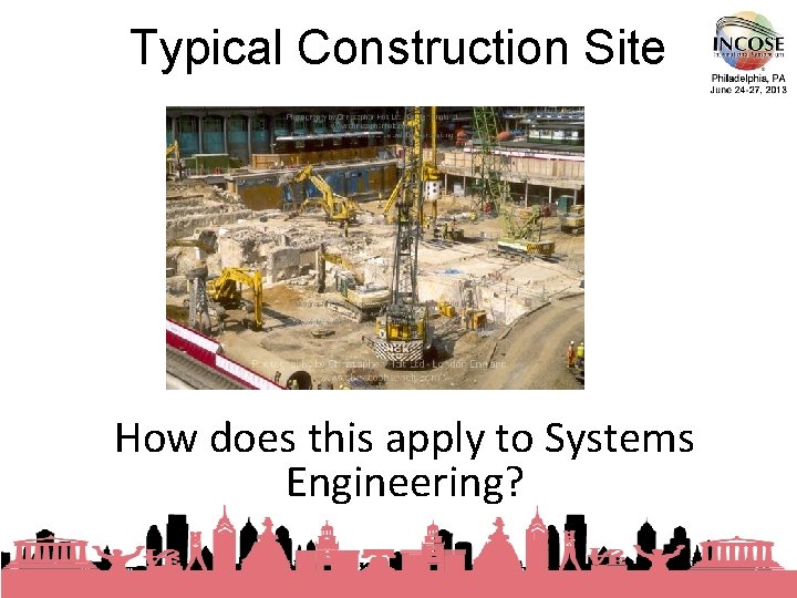 Typical Construction Site How does this apply to Systems Engineering? 