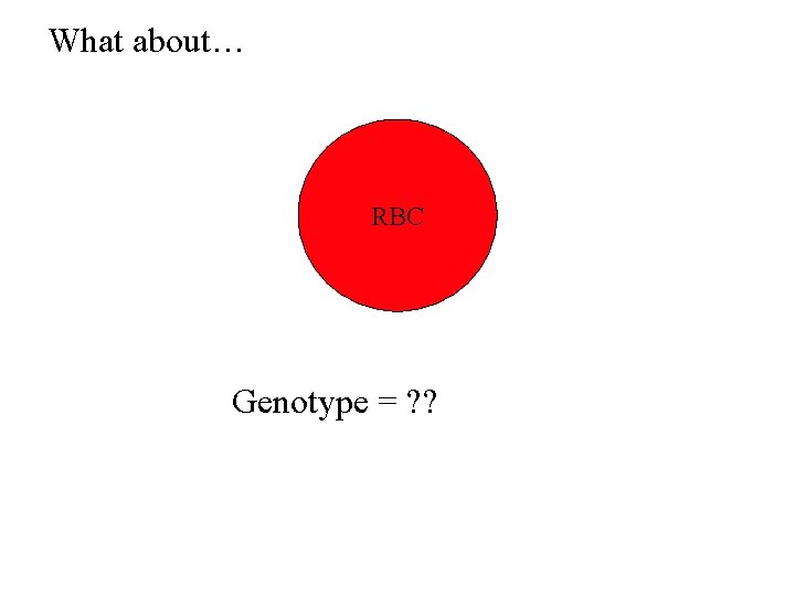 What about… RBC Genotype = ? ? 