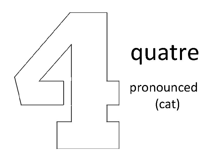 quatre pronounced (cat) quatre pronounced (cat)