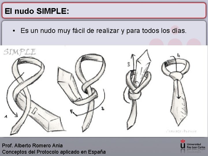 El nudo SIMPLE: • Es un nudo muy fácil de realizar y para todos