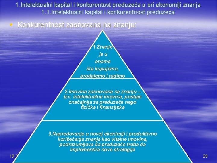 1. Intelektualni kapital i konkurentost preduzeća u eri ekonomiji znanja 1. 1. Intelektualni kapital