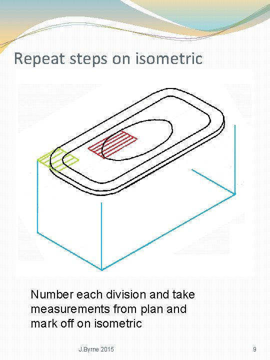 Repeat steps on isometric Number each division and take measurements from plan and mark