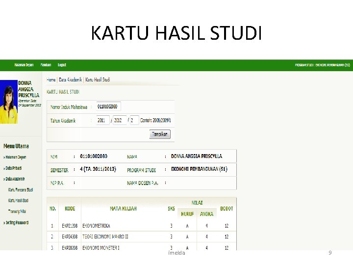 KARTU HASIL STUDI imelda 9 