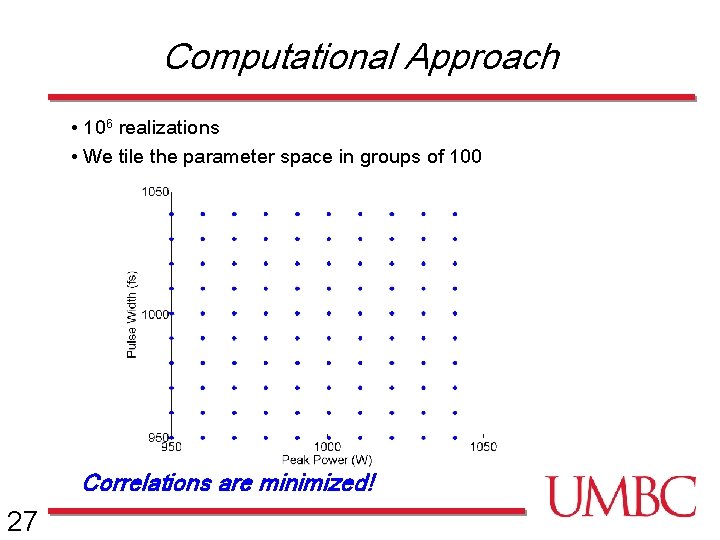 Computational Approach • 106 realizations • We tile the parameter space in groups of