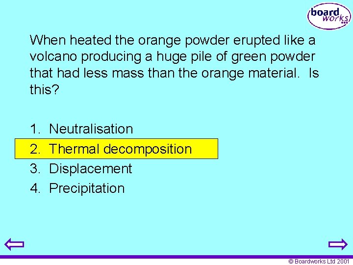 When heated the orange powder erupted like a volcano producing a huge pile of