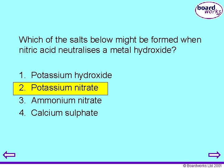 Which of the salts below might be formed when nitric acid neutralises a metal