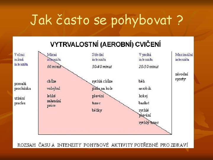 Jak často se pohybovat ? 