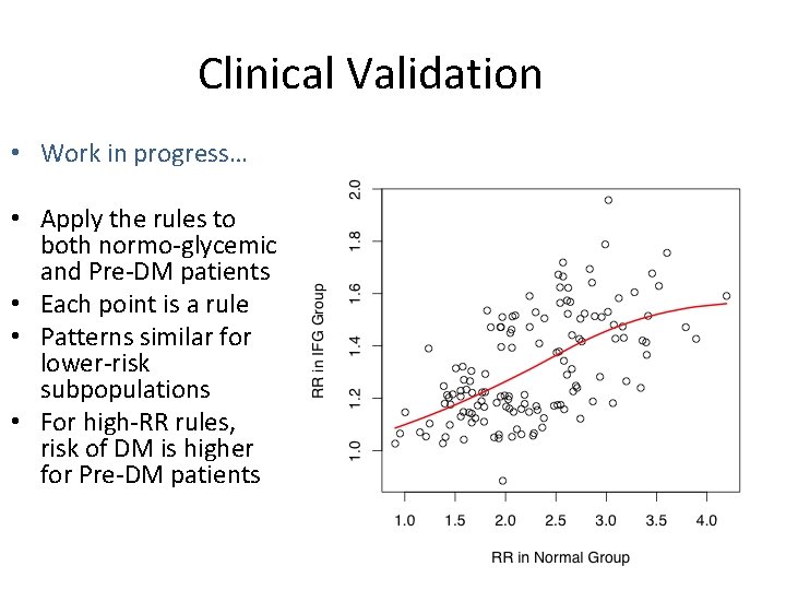 Clinical Validation • Work in progress… • Apply the rules to both normo-glycemic and