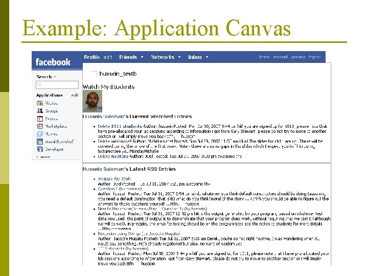 Example: Application Canvas 