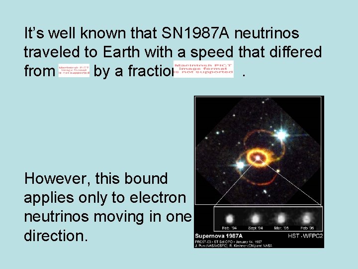 It’s well known that SN 1987 A neutrinos traveled to Earth with a speed