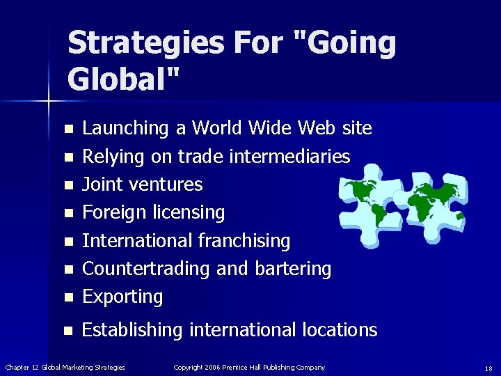 Strategies For "Going Global" n Launching a World Wide Web site Relying on trade