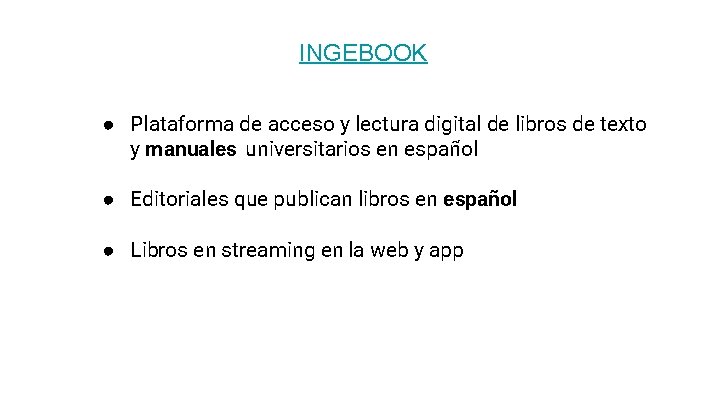 INGEBOOK ● Plataforma de acceso y lectura digital de libros de texto y manuales