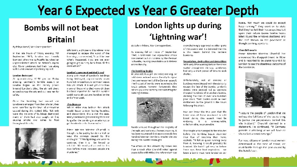 Year 6 Expected vs Year 6 Greater Depth 