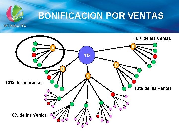 BONIFICACION POR VENTAS 10% de las Ventas E A YO D B C 10%