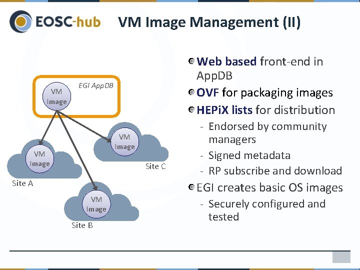 VM Image Management (II) VM Image Web based front-end in App. DB OVF for