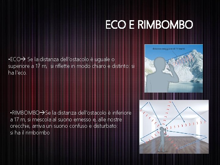 ECO E RIMBOMBO • ECO Se la distanza dell’ostacolo è uguale o superiore a