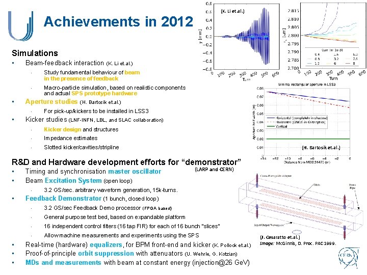 (K. Li et. al. ) Achievements in 2012 Simulations • • Beam-feedback interaction •