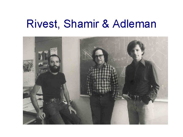 Rivest, Shamir & Adleman 