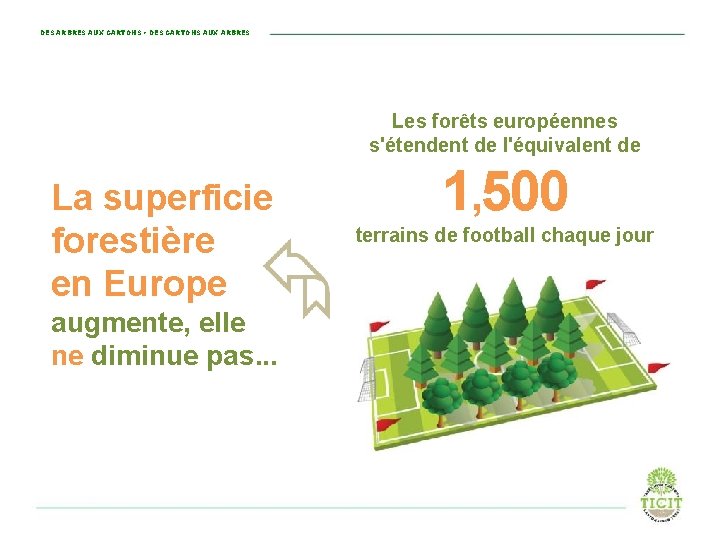 DES ARBRES AUX CARTONS • DES CARTONS AUX ARBRES Les forêts européennes s'étendent de