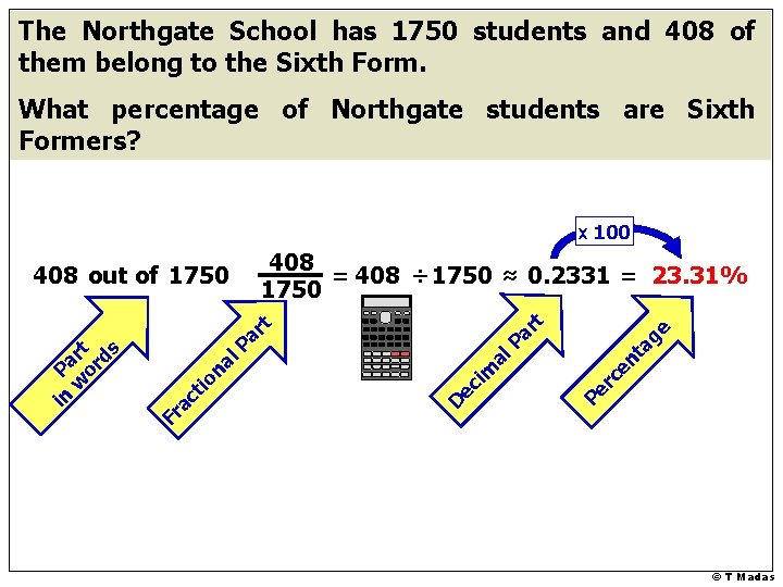 The Northgate School has 1750 students and 408 of them belong to the Sixth