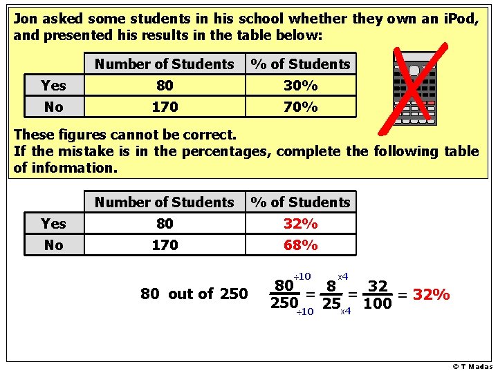 Jon asked some students in his school whether they own an i. Pod, and