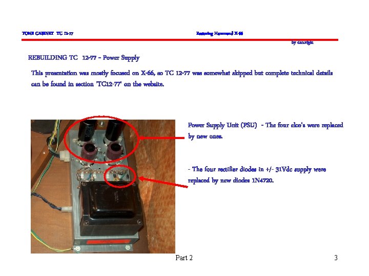 TONE CABINET TC 12 -77 Restoring Hammond X-66 by dan. vigin REBUILDING TC 12