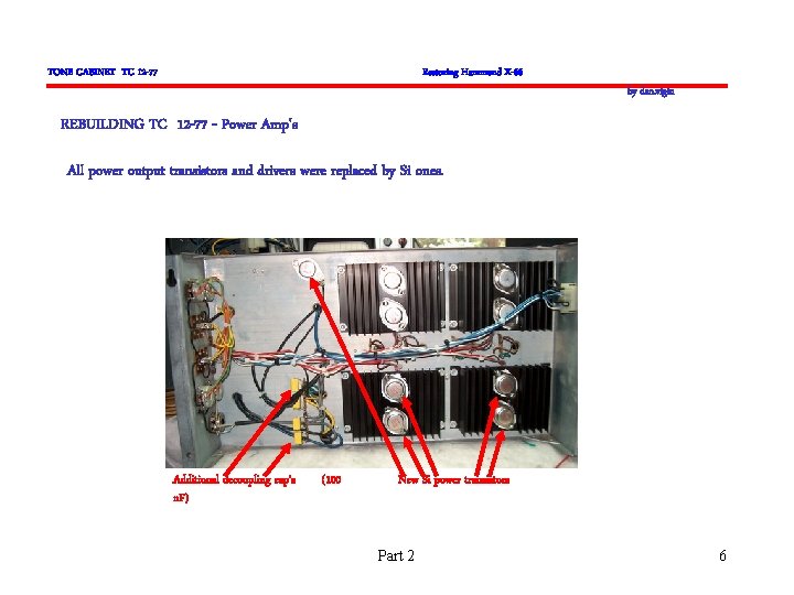 TONE CABINET TC 12 -77 Restoring Hammond X-66 by dan. vigin REBUILDING TC 12