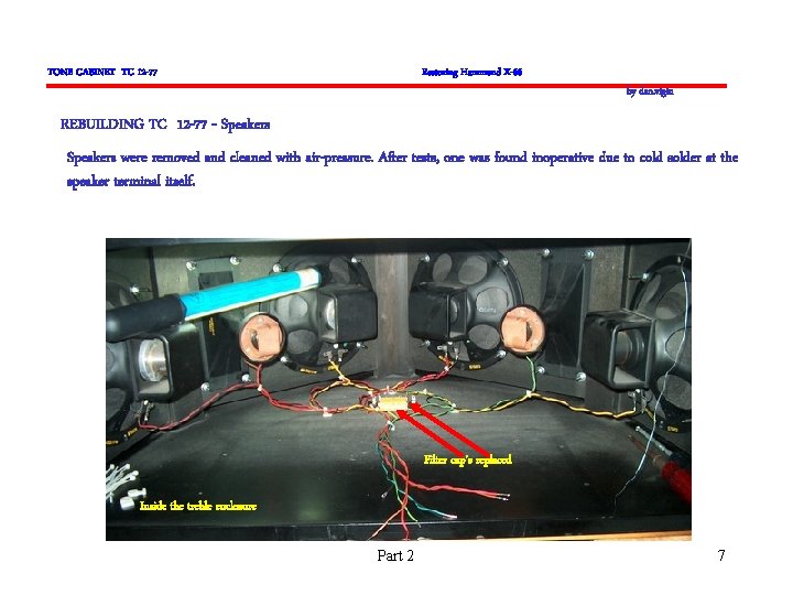 TONE CABINET TC 12 -77 Restoring Hammond X-66 by dan. vigin REBUILDING TC 12