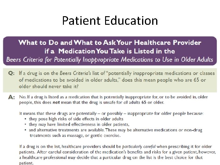 Patient Education 