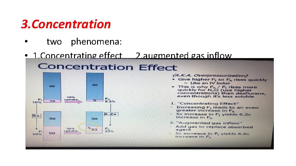 3. Concentration • two phenomena: • 1. Concentrating effect 2. augmented gas inflow 