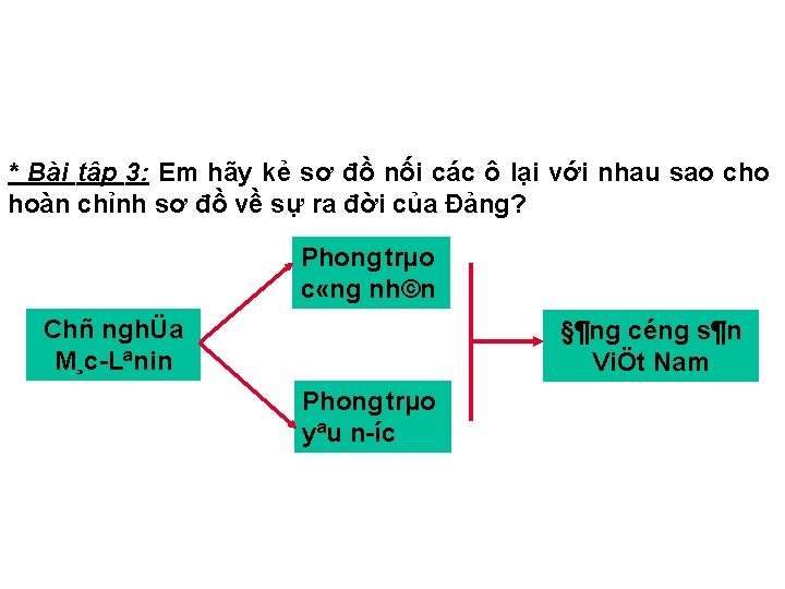 * Bài tập 3: Em hãy kẻ sơ đồ nối các ô lại với