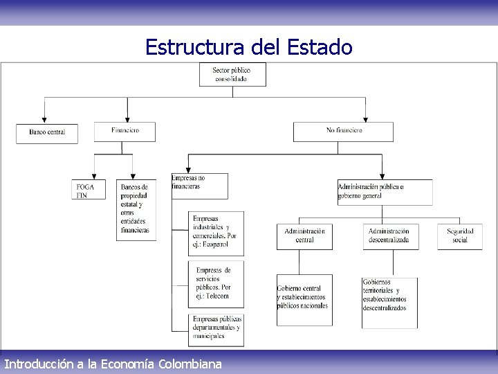 Estructura del Estado Introducción a la Economía Colombiana 