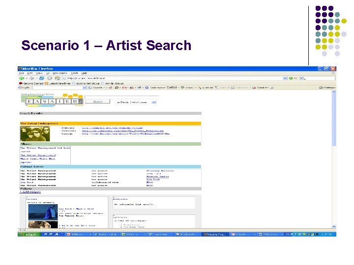 Scenario 1 – Artist Search 