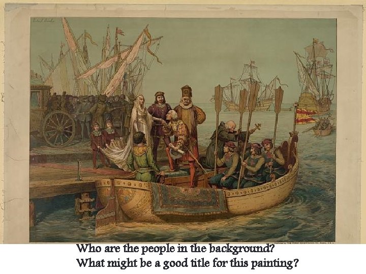 Who are the people in the background? What might be a good title for