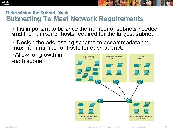 Determining the Subnet Mask Subnetting To Meet Network Requirements §It is important to balance